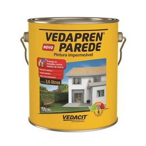 Tinta Acrílica Impermeável Fosco Vedapren Parede Branco 3,6L