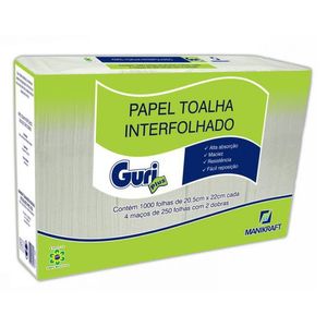 Papel Toalha Interfolhado Guri Plus 4x250 Folhas