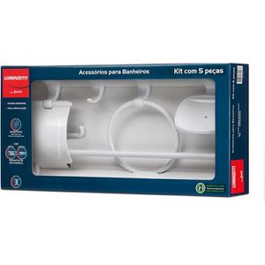 Kit de Acessórios para Banheiro Fortti 5 Peças Branco 2000 F22