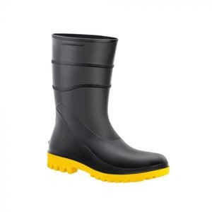 Bota Impermeável Cano Curto de PVC N39 Preta/Amarela CA37456 Bracol