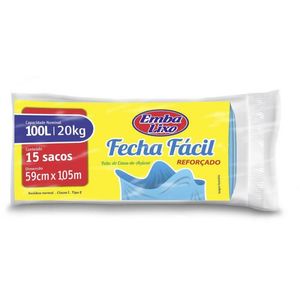 Saco Lixo Fecha Fácil 100L 15 Unidades